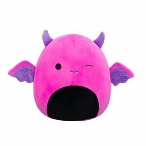 Squishmallow Wakisha Winking Devil with Purple Horns & Wing Neon Pink 12" Plush